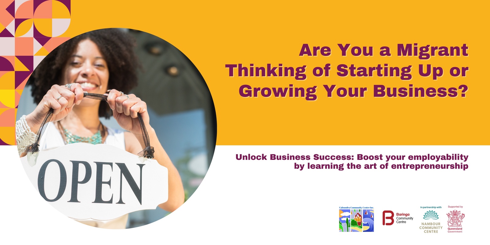 Banner image for Are You a Migrant Thinking of Starting Up or Growing Your Business?