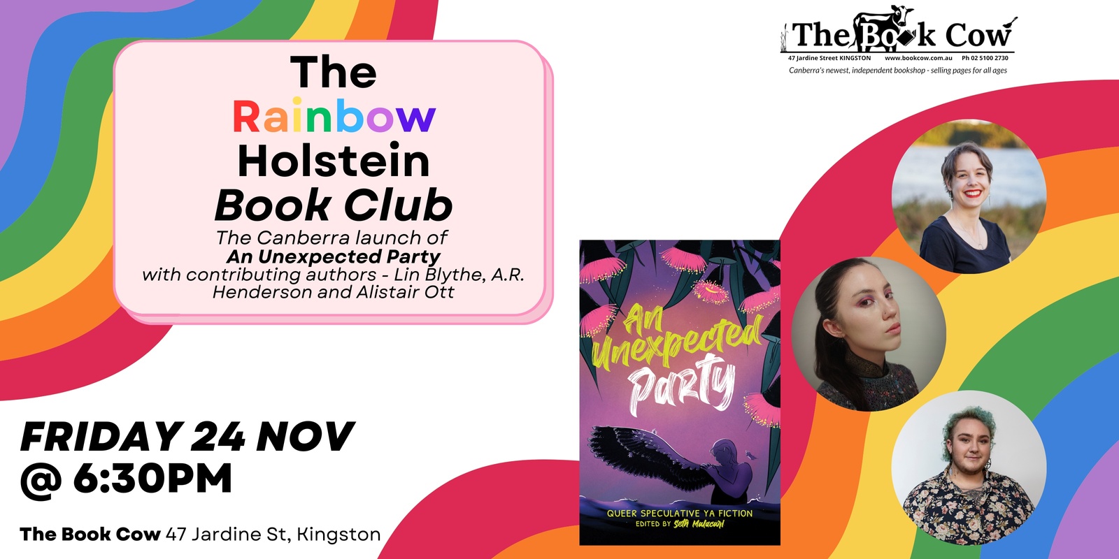 Banner image for The Rainbow Holstein Book Club - An Unexpected Party Book Launch