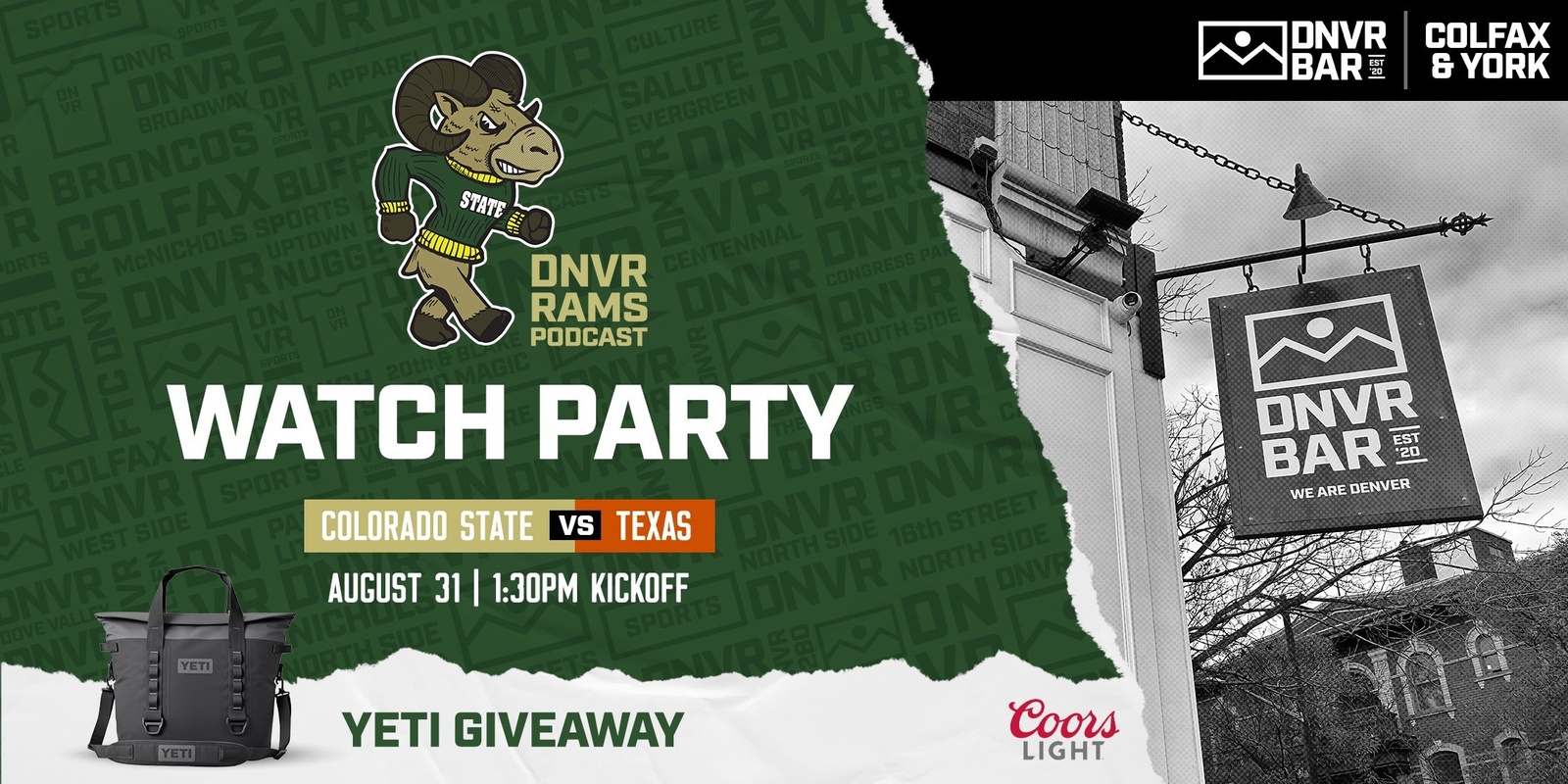 Banner image for DNVR CSU Rams Watch Party vs the Texas Longhorns