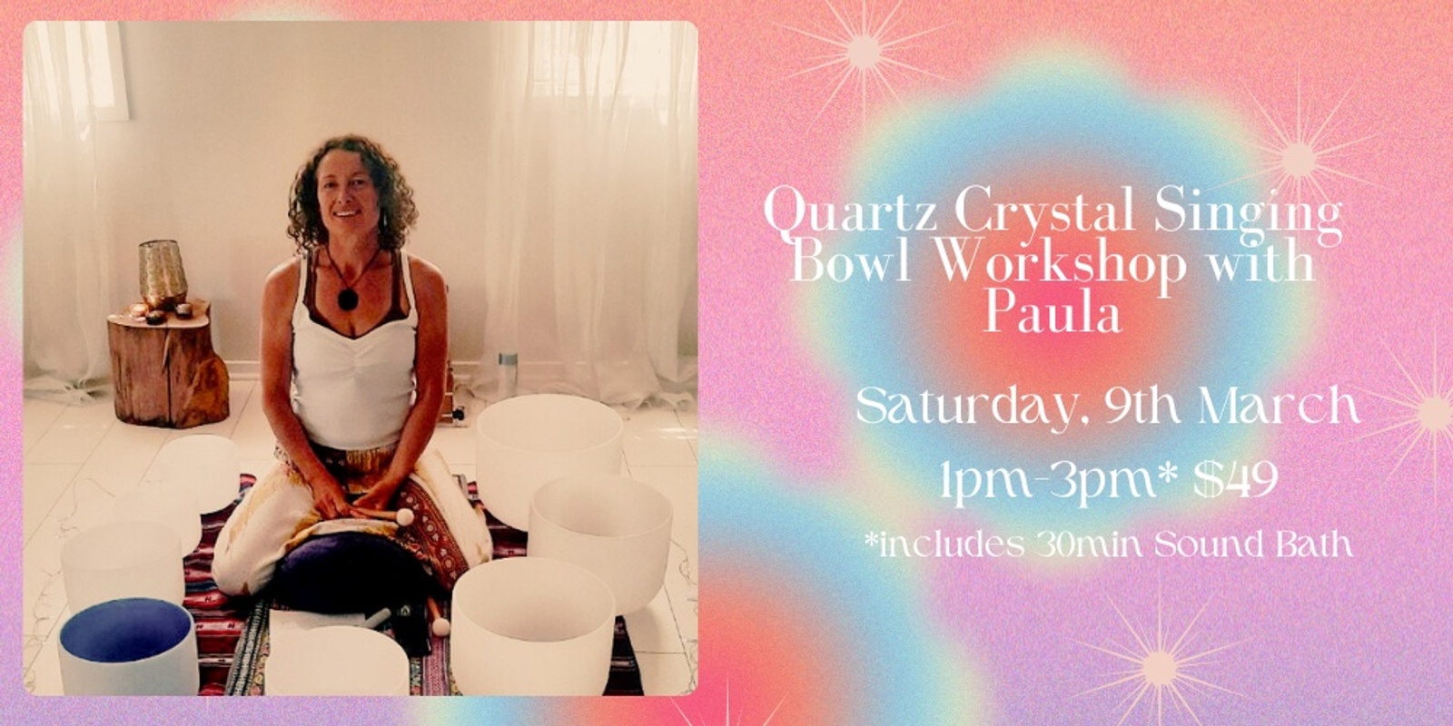 Banner image for Quartz Crystal Singing Bowl Workshop with Paula