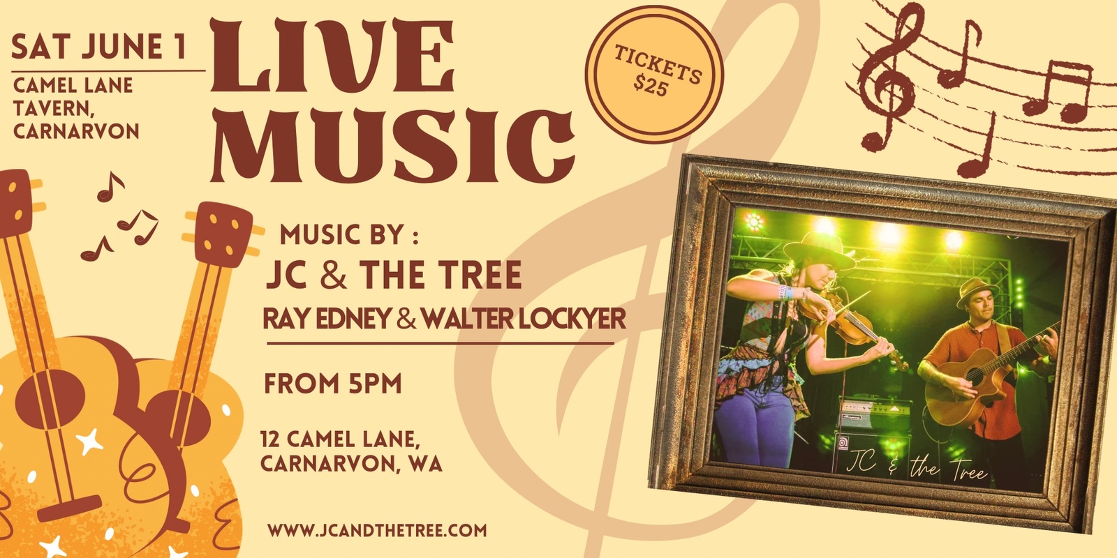 Banner image for JC & the Tree 'Big Lap Tour' Carnarvon show w/ Ray Edney and Walter Lockyer