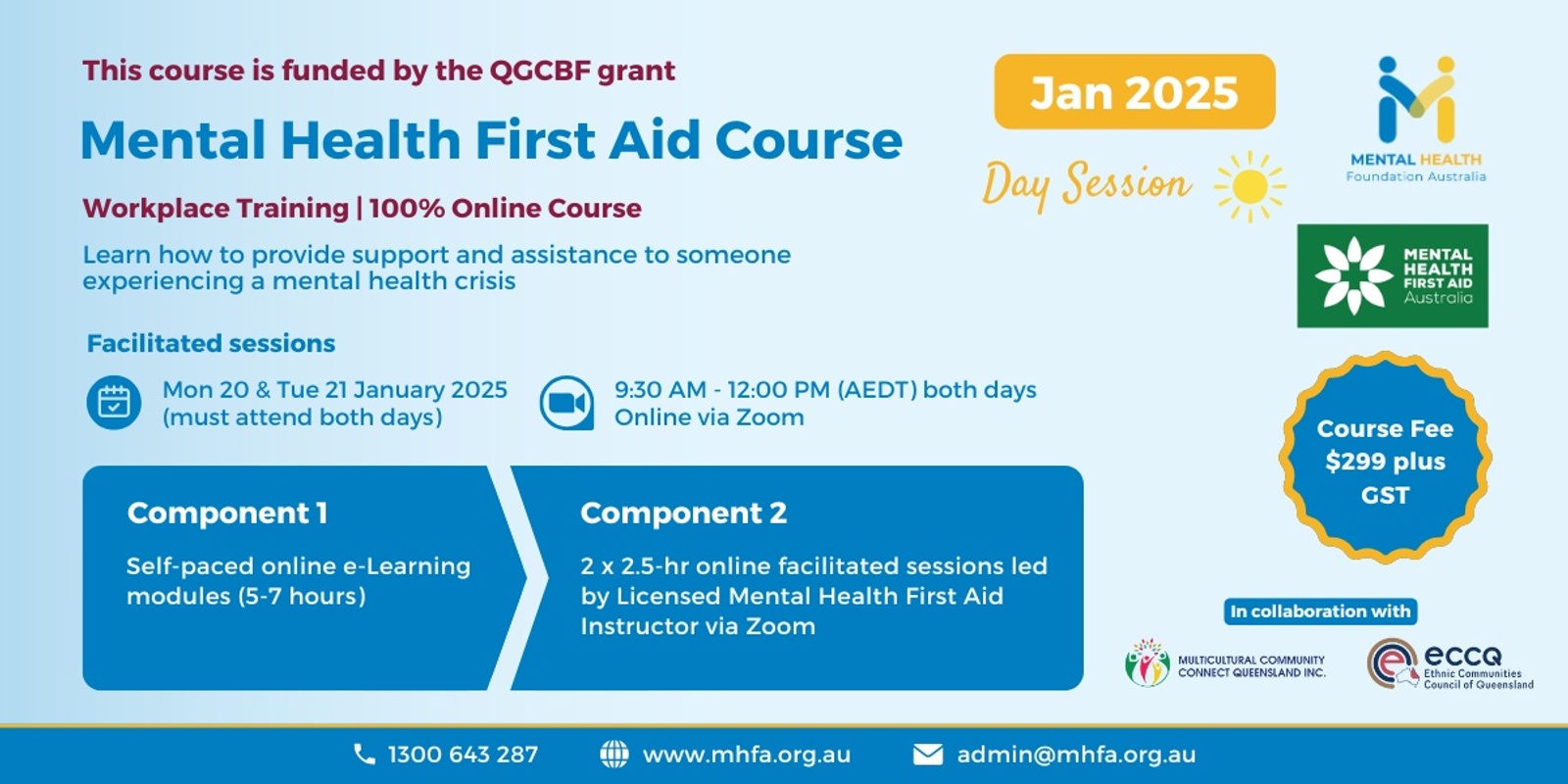 Banner image for Online Mental Health First Aid Course - January 2025 (Morning sessions) (2)