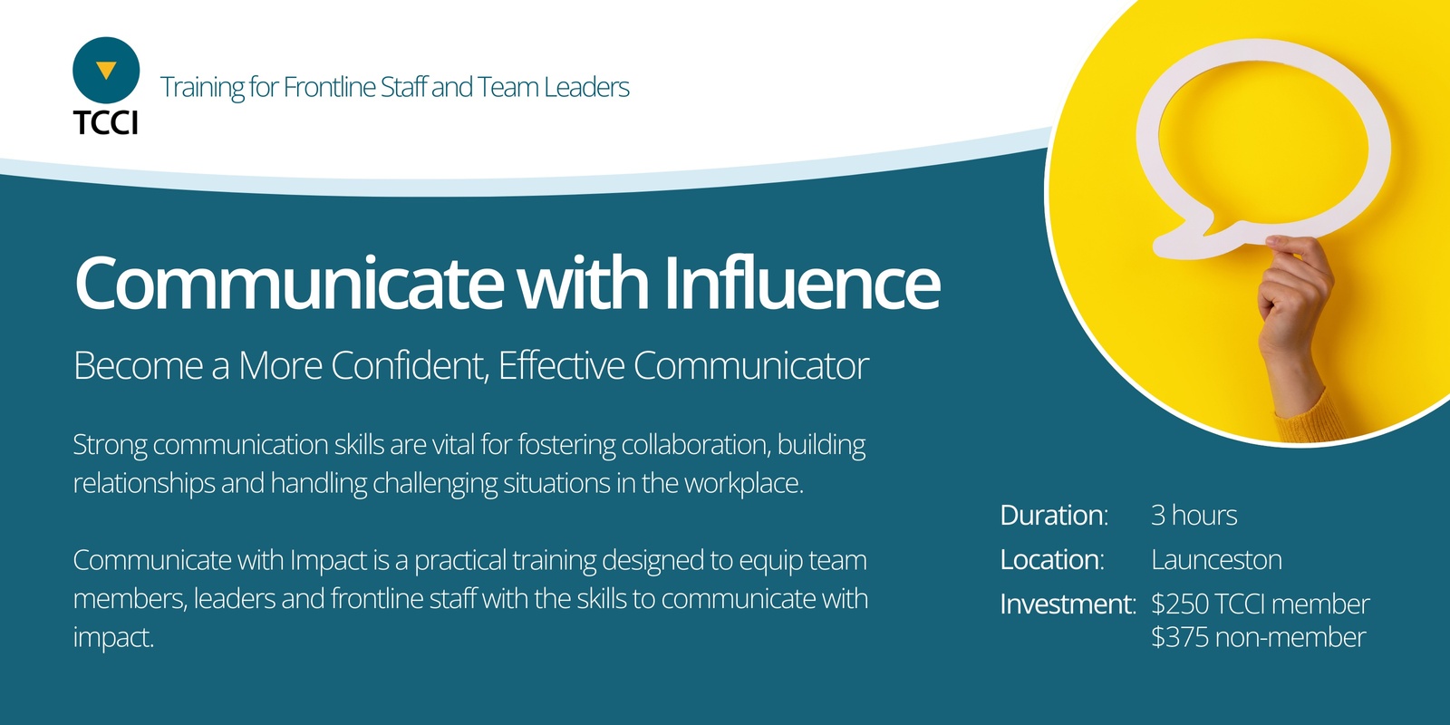 Banner image for Communicate with Influence (Launceston)