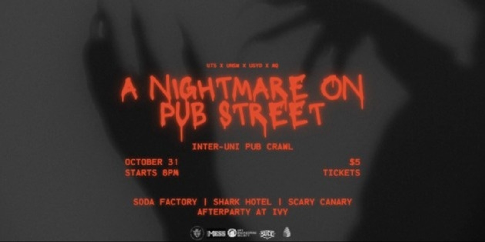 Banner image for A Nightmare on Pub Street: Inter-uni Pub Crawl