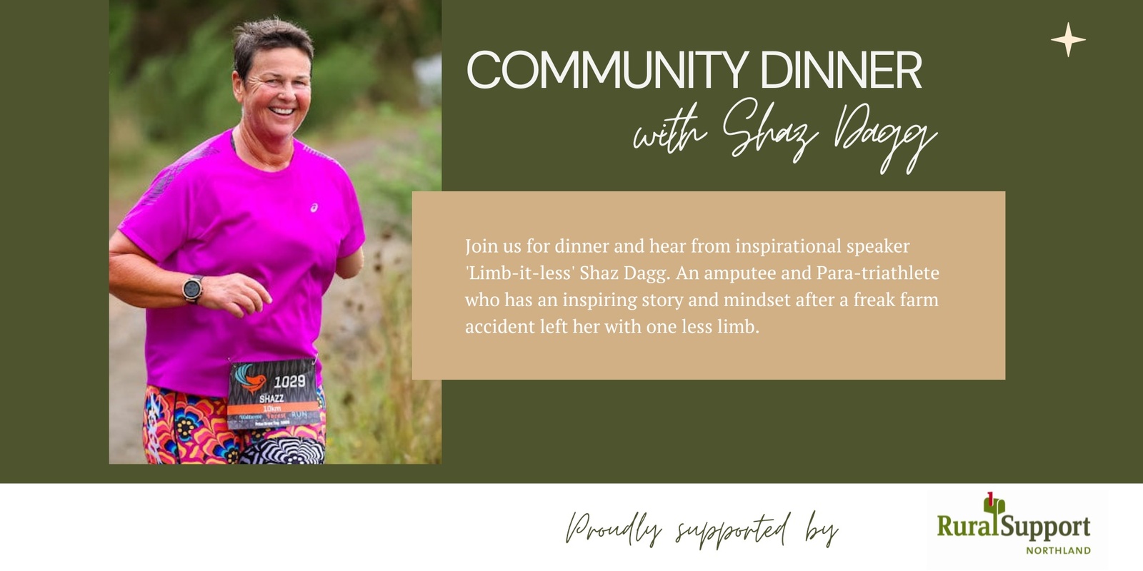 Banner image for Hūkerenui Community Dinner - with Shaz Dagg