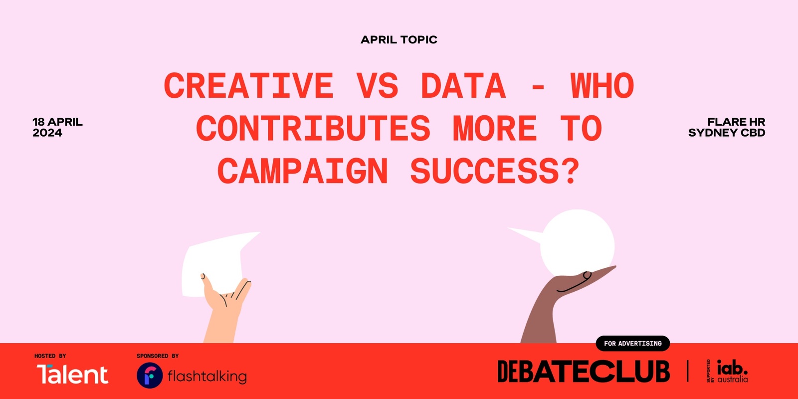 Banner image for Debate Club & Flashtalking presents: Creative vs Data
