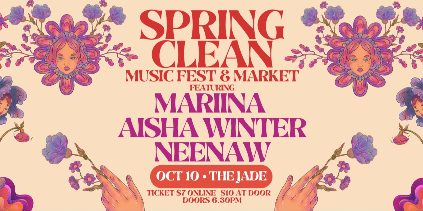 Banner image for Spring Clean! Music Fest and Market feat. Mariina, Aisha Winter and Neenaw