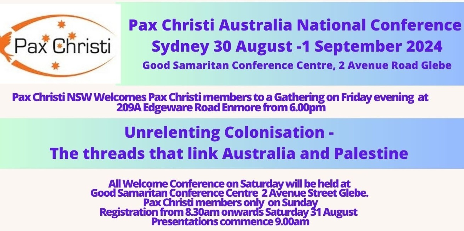Banner image for PAX CHRISTI AUSTRALIA NATIONAL CONFERENCE 2024