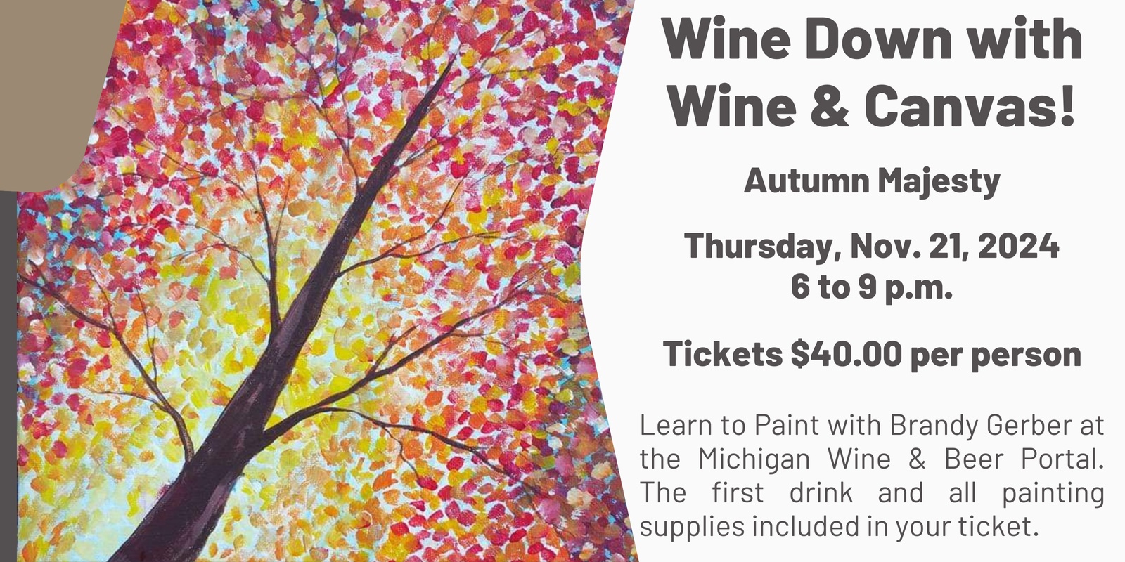 Banner image for Wine Down with Wine and Canvas - Autumn Majesty