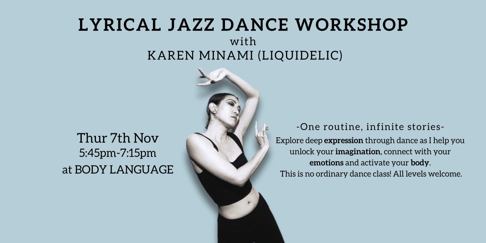 Banner image for Lyrical Jazz Dance Workshop By Karen Minami 