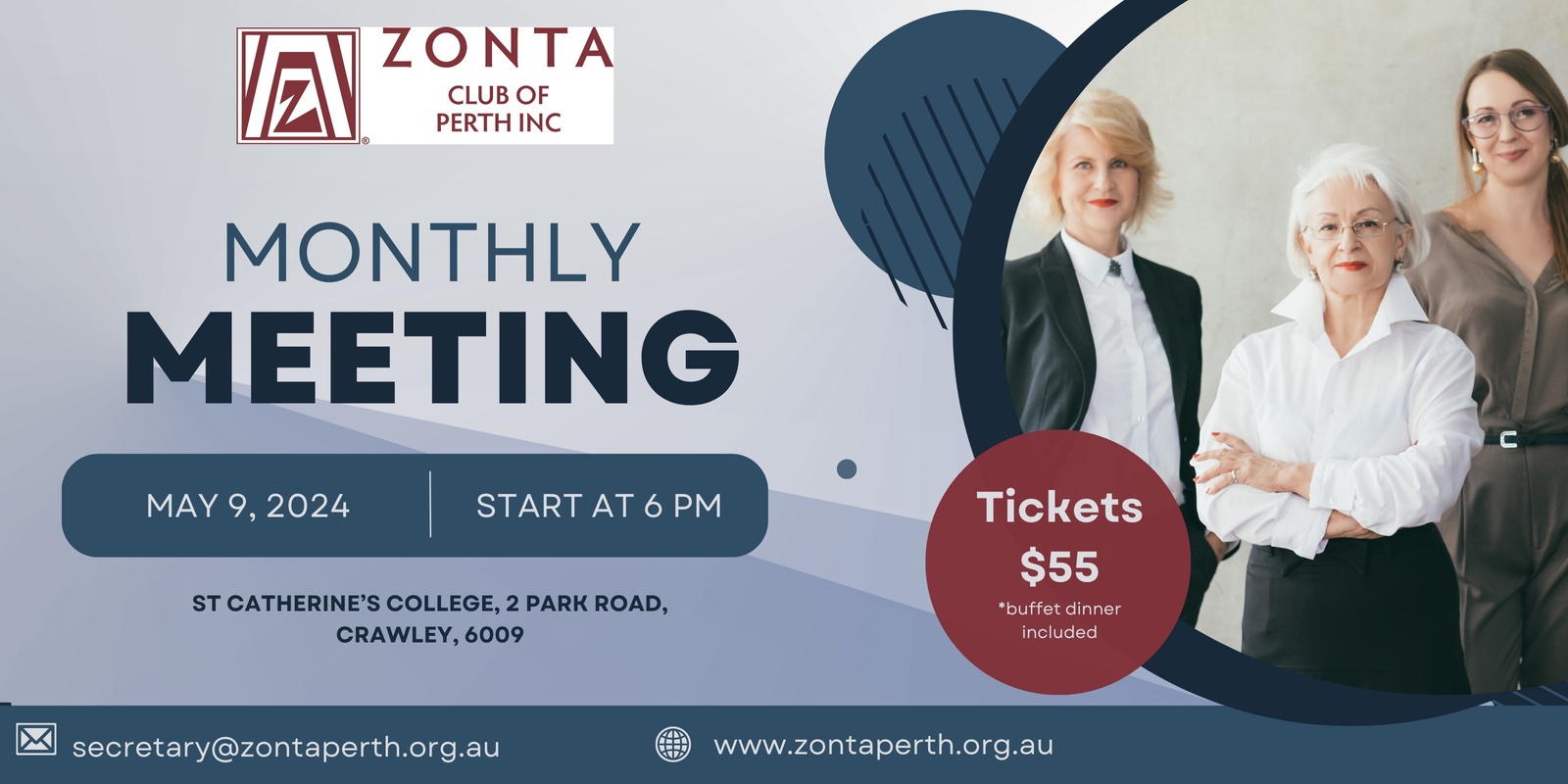 Banner image for The Zonta club of Perth May Club Meeting & AGM
