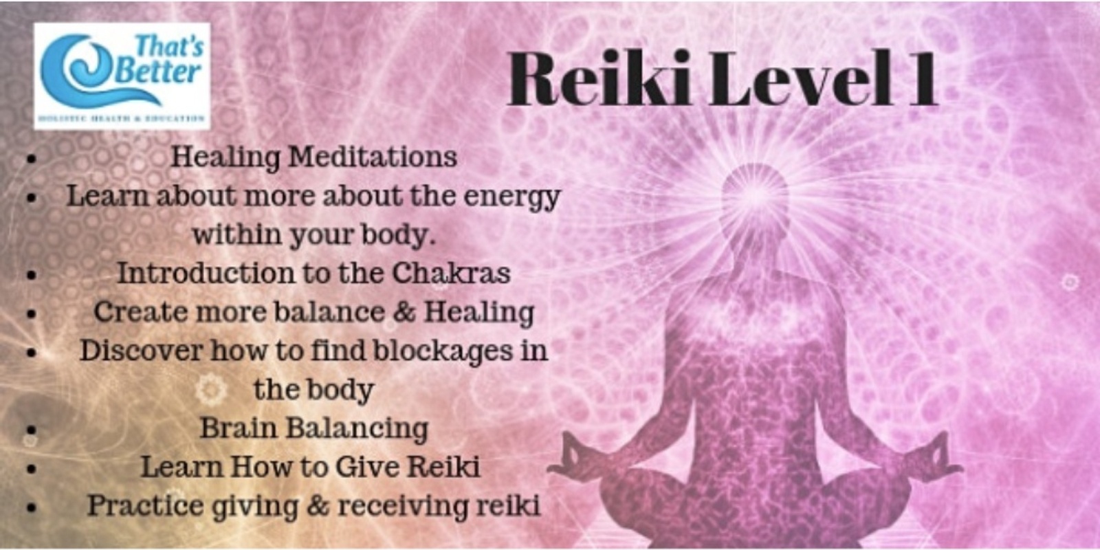 Banner image for Reiki 1 Course June 18th 2023