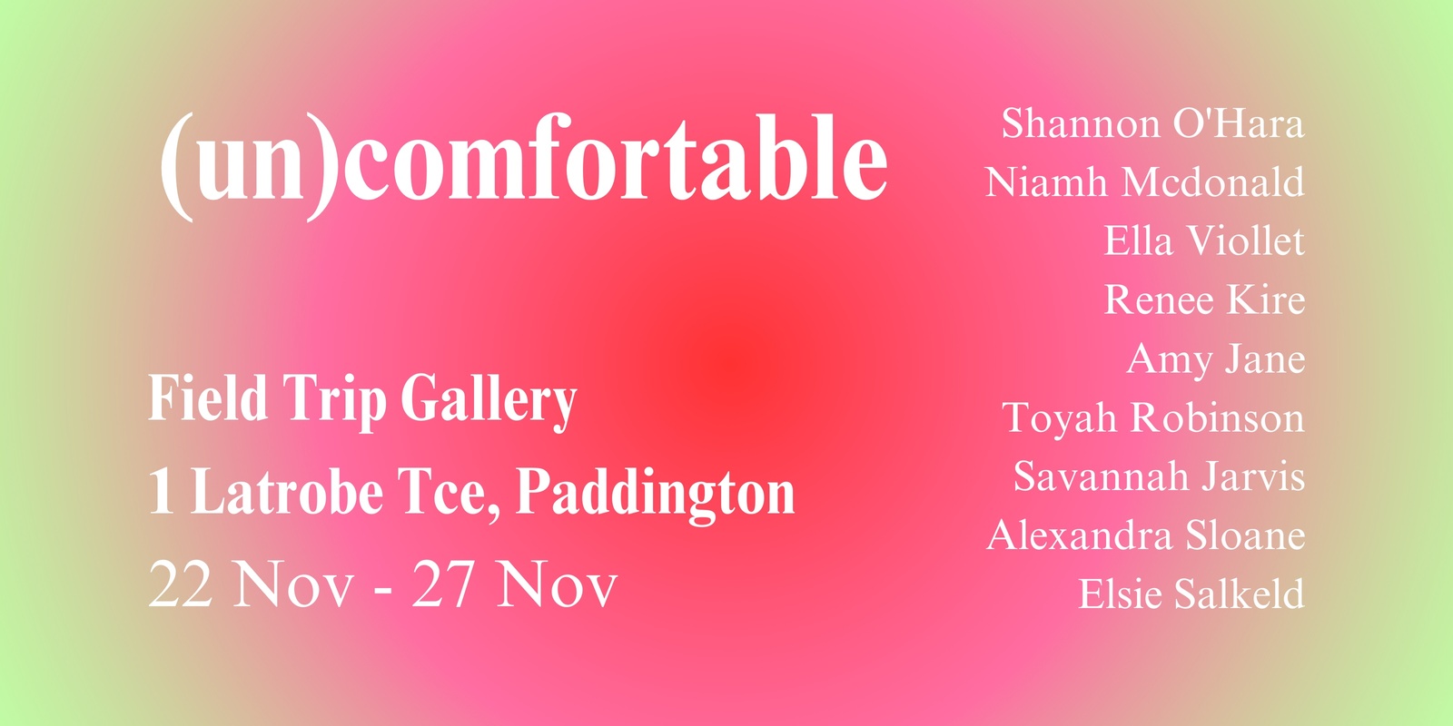 Banner image for '(un)comfortable' & Hamish Wilson Exhibition Opening