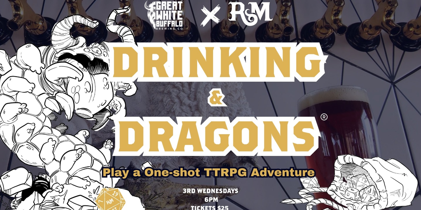 Banner image for Drinking & Dragons at Great White Buffalo Brewing