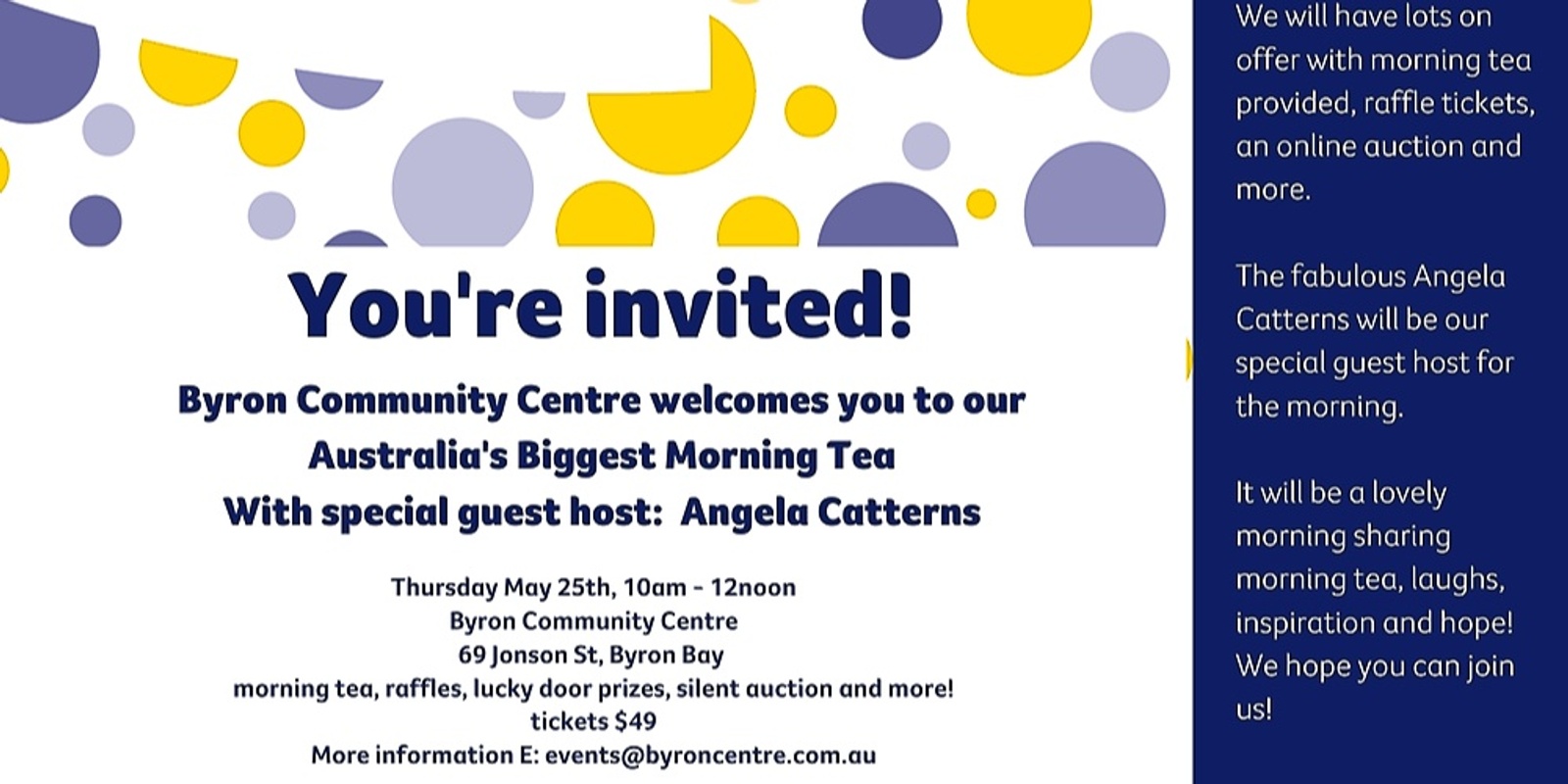 Banner image for Sam’s  Biggest Morning Tea with Angela Catterns 