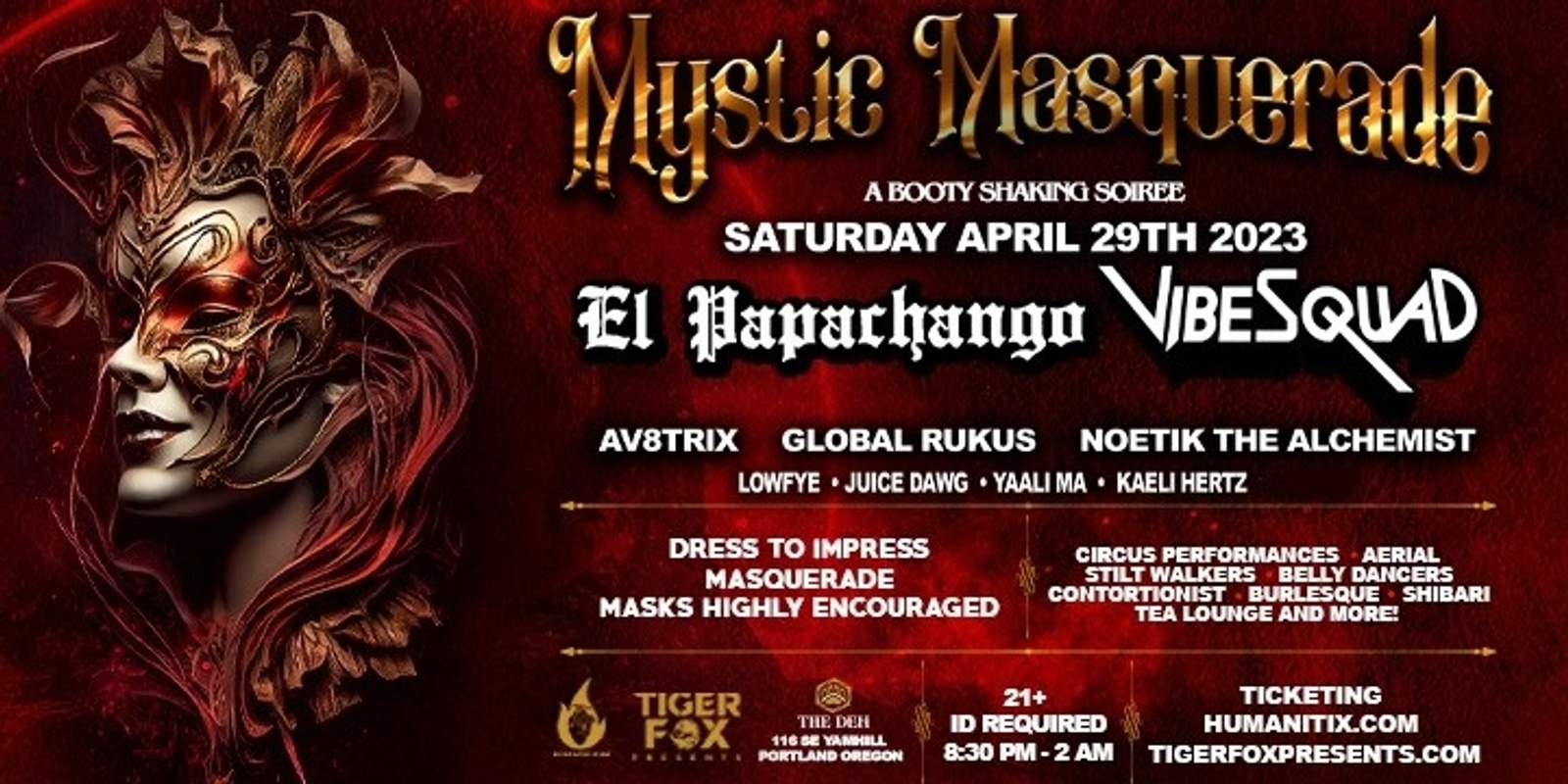 Banner image for MYSTIC MASQUERADE • A Booty-Shaking Soirée 