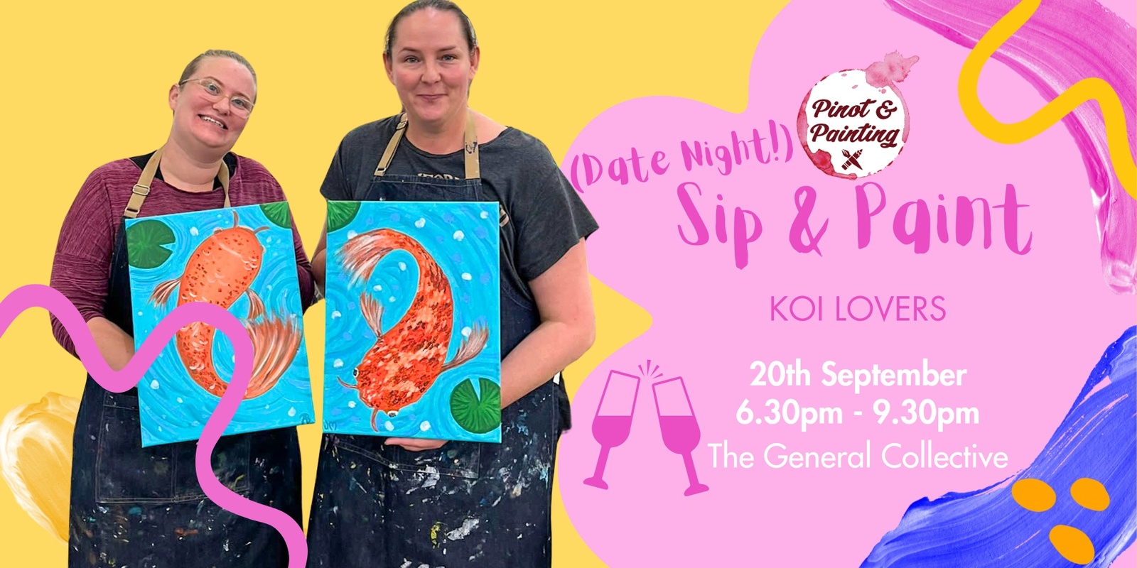 Banner image for Date Night Sip & Paint: Koi Lovers @ The General Collective