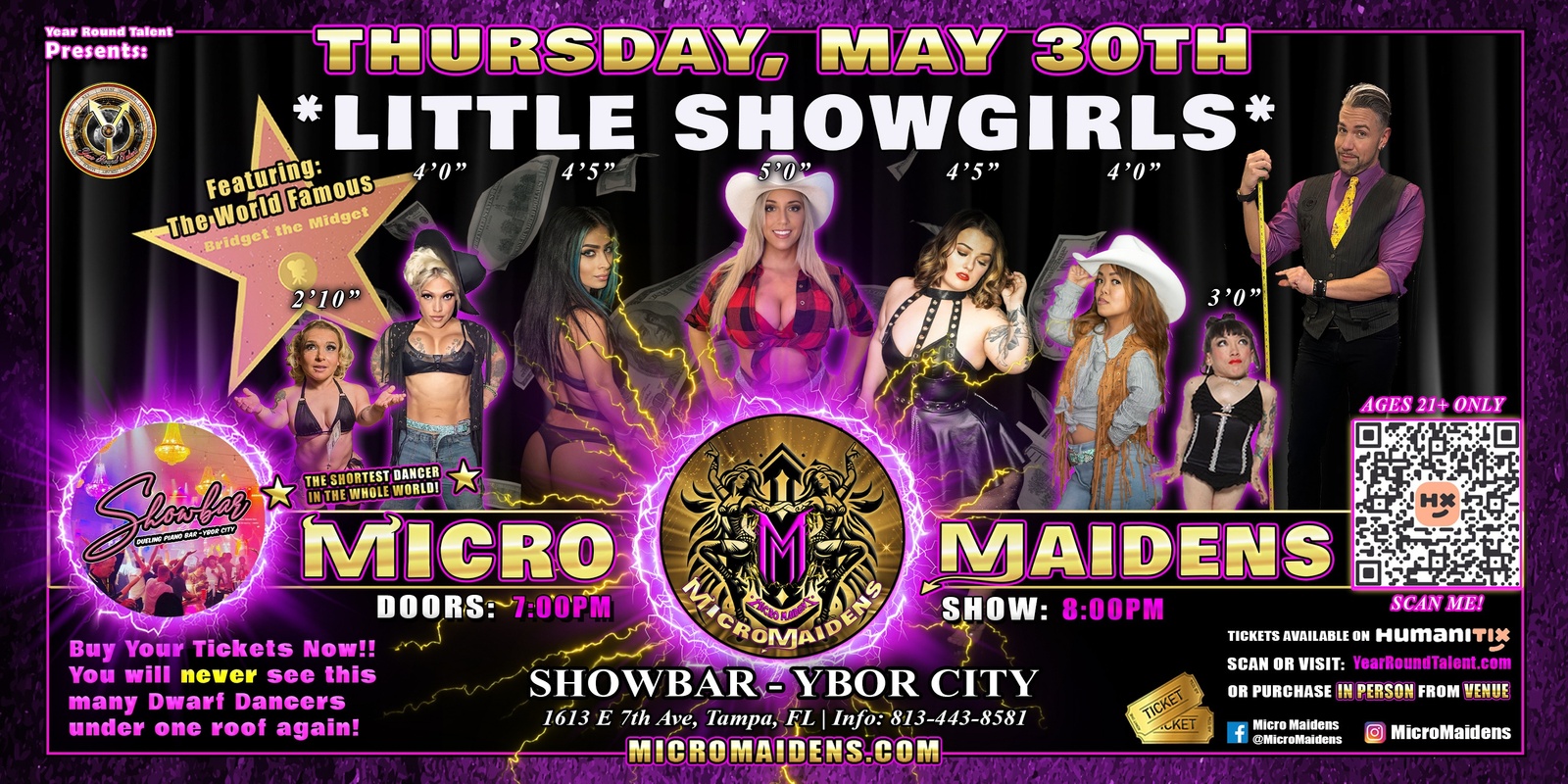 Banner image for Tampa, FL - Micro Maidens: The Show "Must Be This Tall to Ride!"