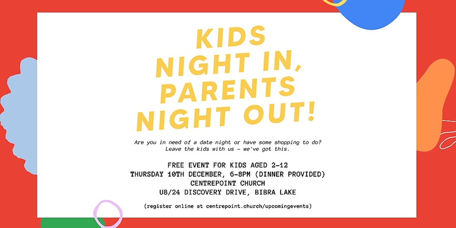 Banner image for Kids Night in, Parents Night Out!