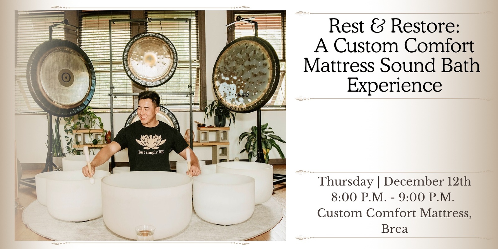 Banner image for Rest & Restore: A Custom Comfort Mattress Sound Bath Experience (Brea)