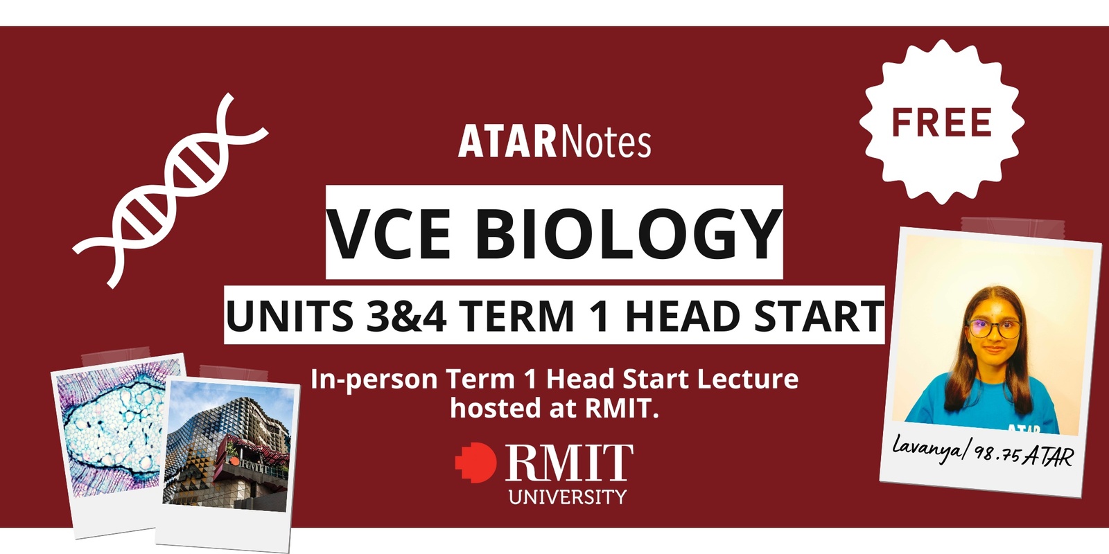 Banner image for VCE Biology 3&4 Term 1 Head Start Lecture FREE