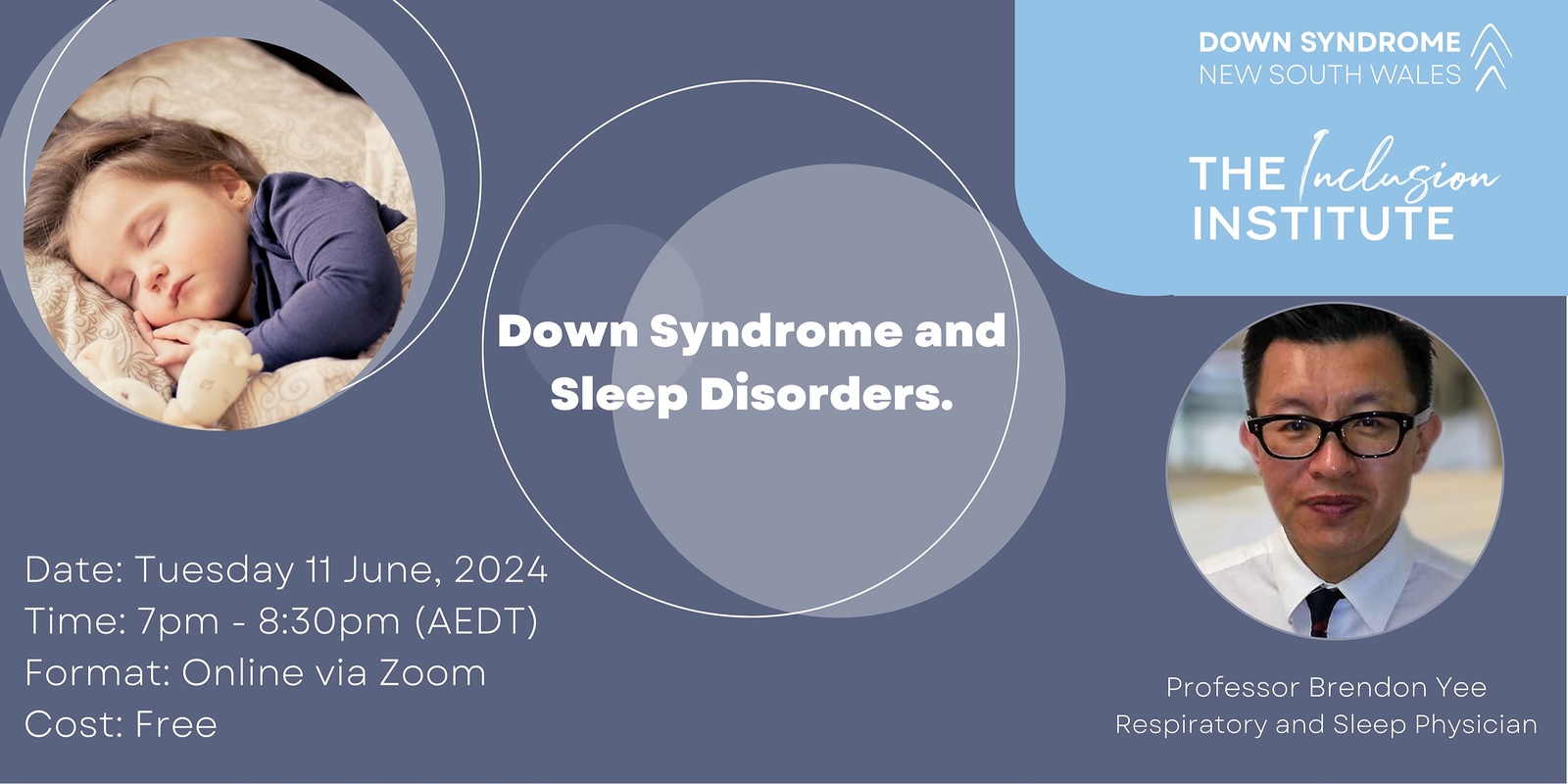 Banner image for Inclusion Institute Workshop - Down Syndrome and Sleep Disorders.