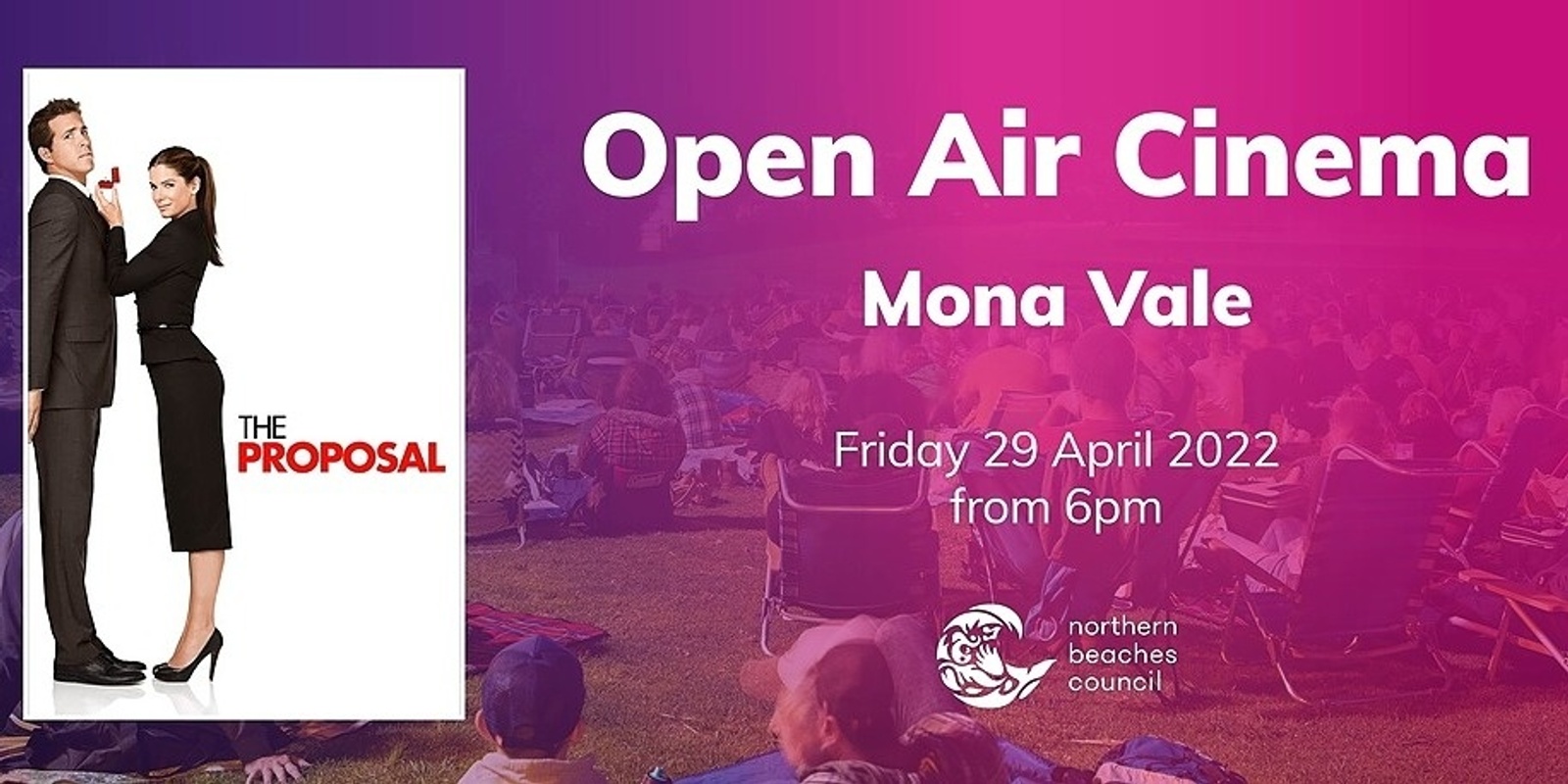 Banner image for Open Air Cinema - Mona Vale - Friday 29 April 2022 - The Proposal
