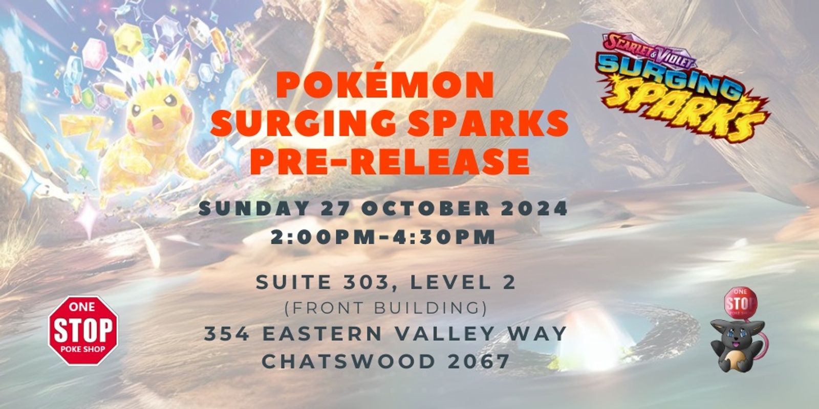 Banner image for Pokemon Surging Sparks Pre-Release - 27 October 2024