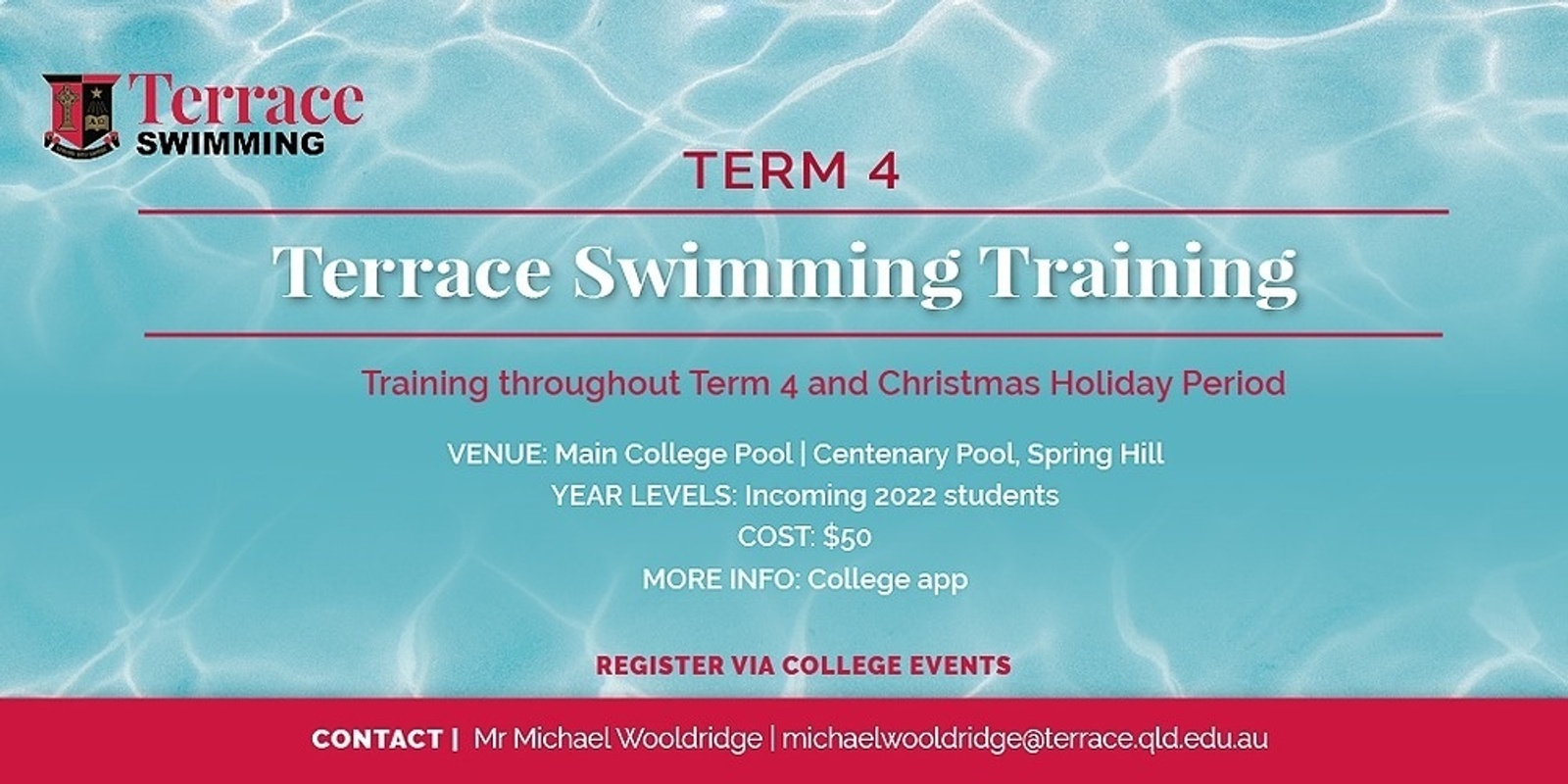 Banner image for Terrace Swimming Term 4 Training