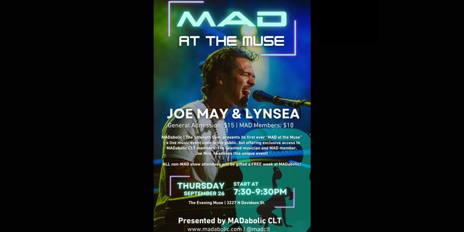 Banner image for MAD at the Muse: Joe May & Lynsea. Presented by MADabolic