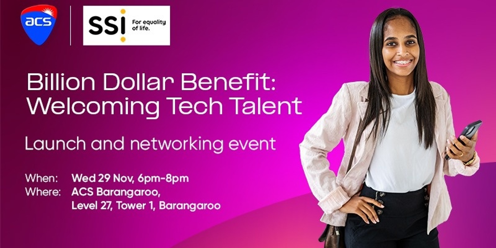 Banner image for Billion Dollar Benefit: Welcoming Tech Talent Launch Event