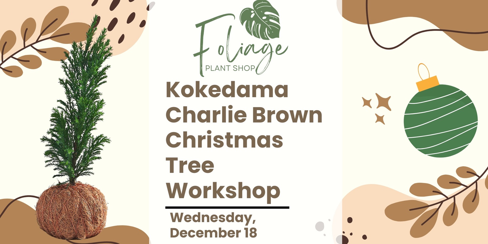 Banner image for Kokedama Charlie Brown Christmas Tree Workshop