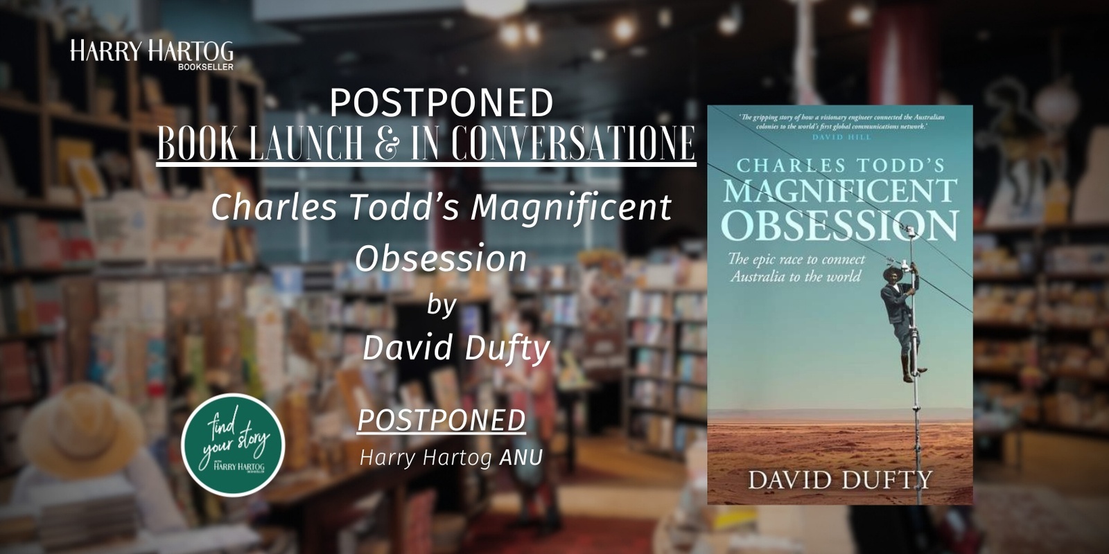 Banner image for POSTPONED - Book Launch & In Conversation with David Dufty