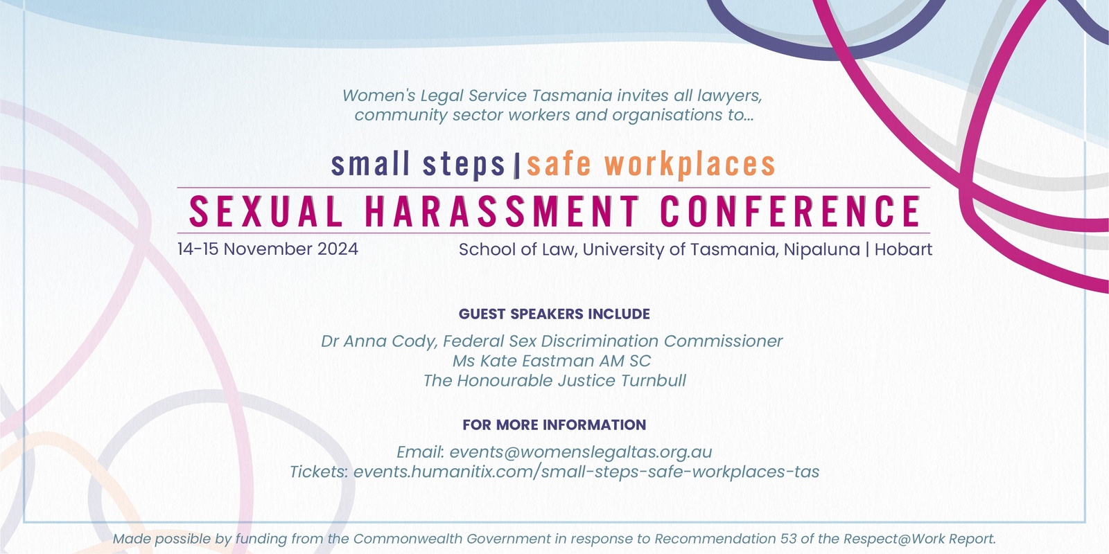 Banner image for Small Steps | Safe Workplaces Sexual Harassment Conference