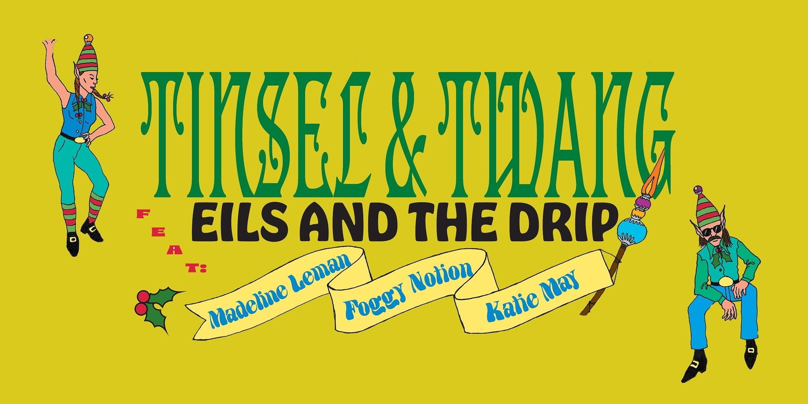 Banner image for Tinsel and Twang - All ages country Christmas show featuring Eils & The Drip, Madeline Leman, Foggy Notion and Katie May & The Mystics 