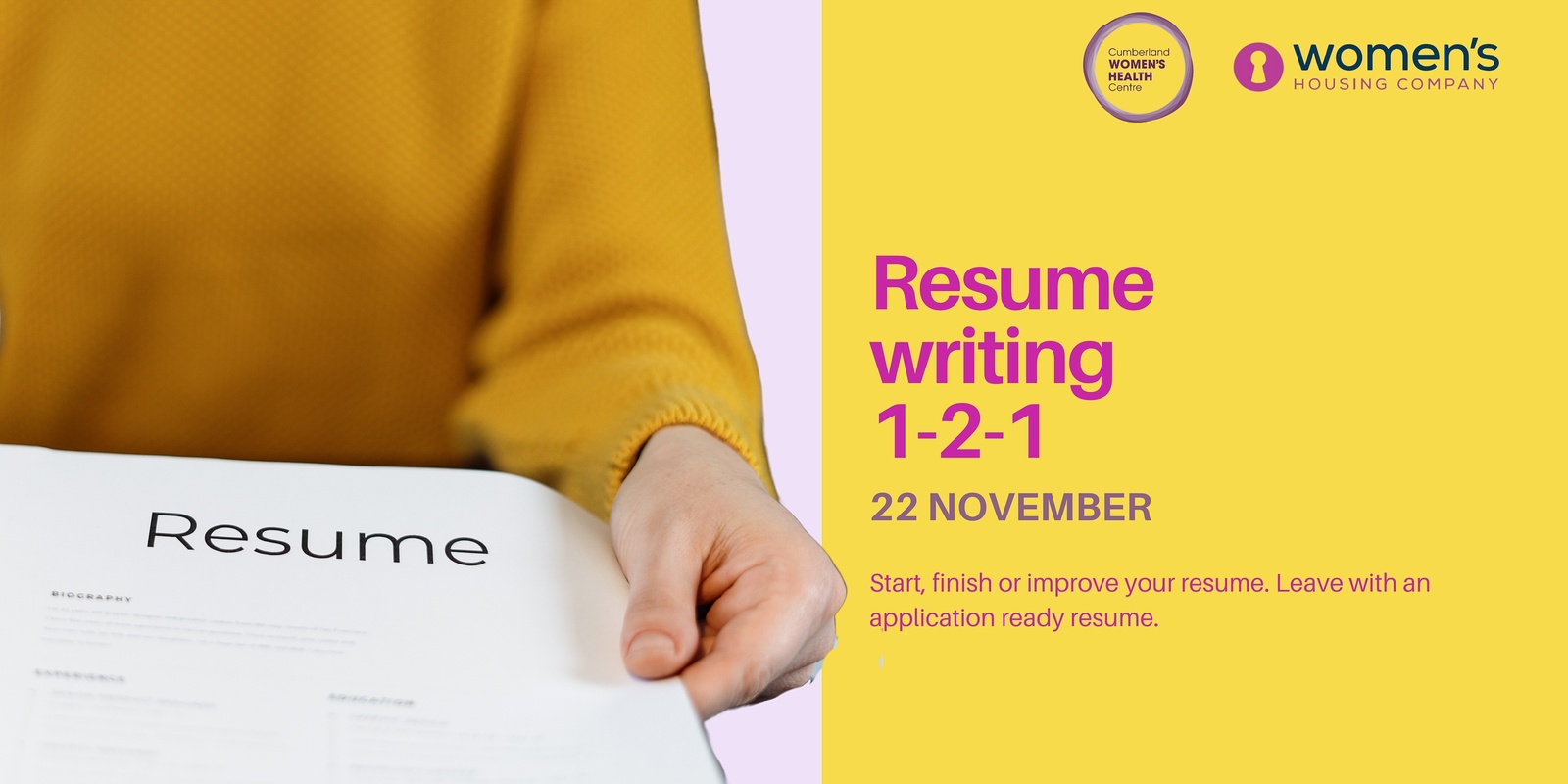 Banner image for Resume writing workshop