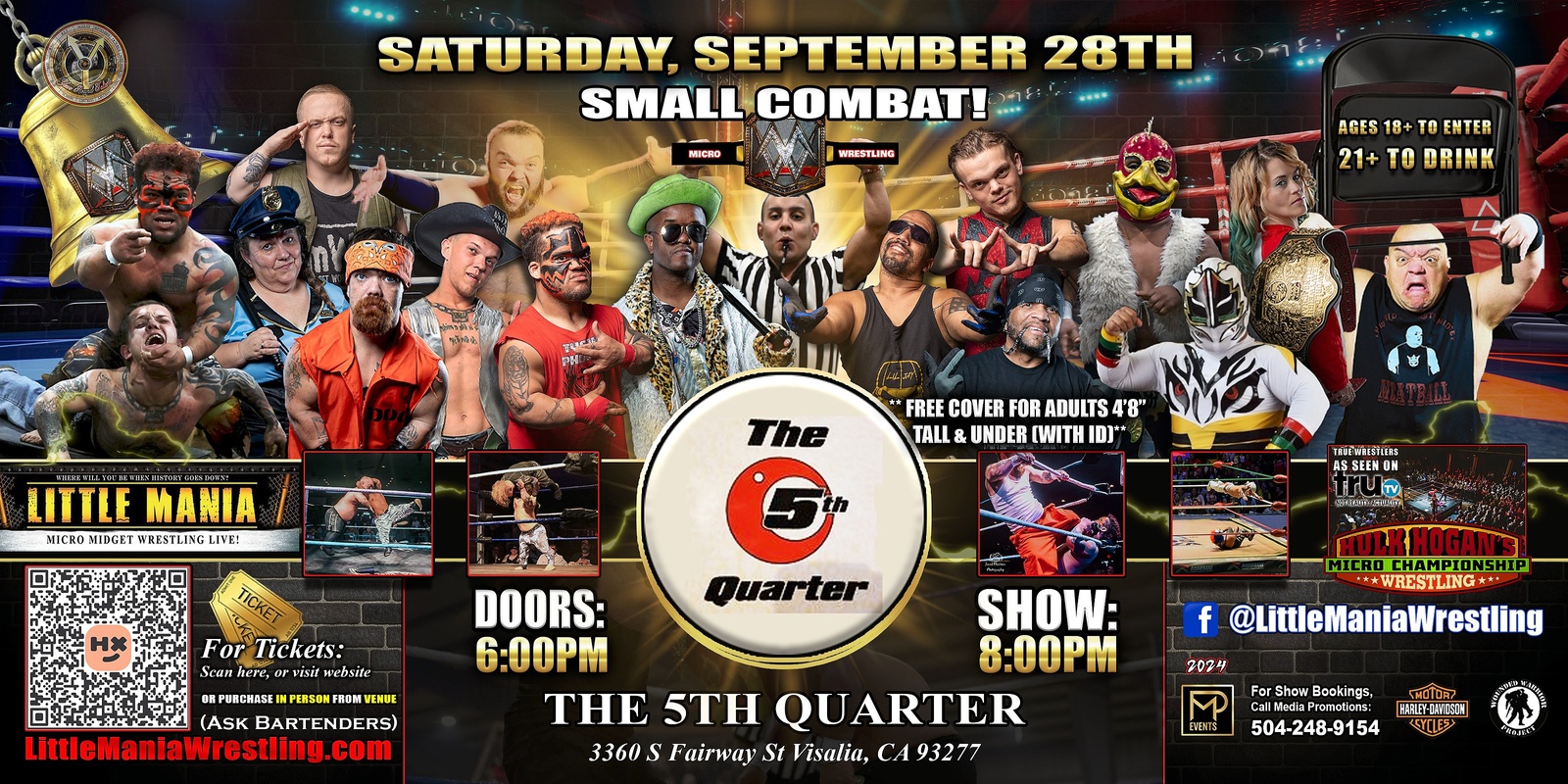 Banner image for Vistalia, CA - Micro Wrestling All * Stars @ The 5th Quarter: Little Mania Wrestling Rips through the Ring