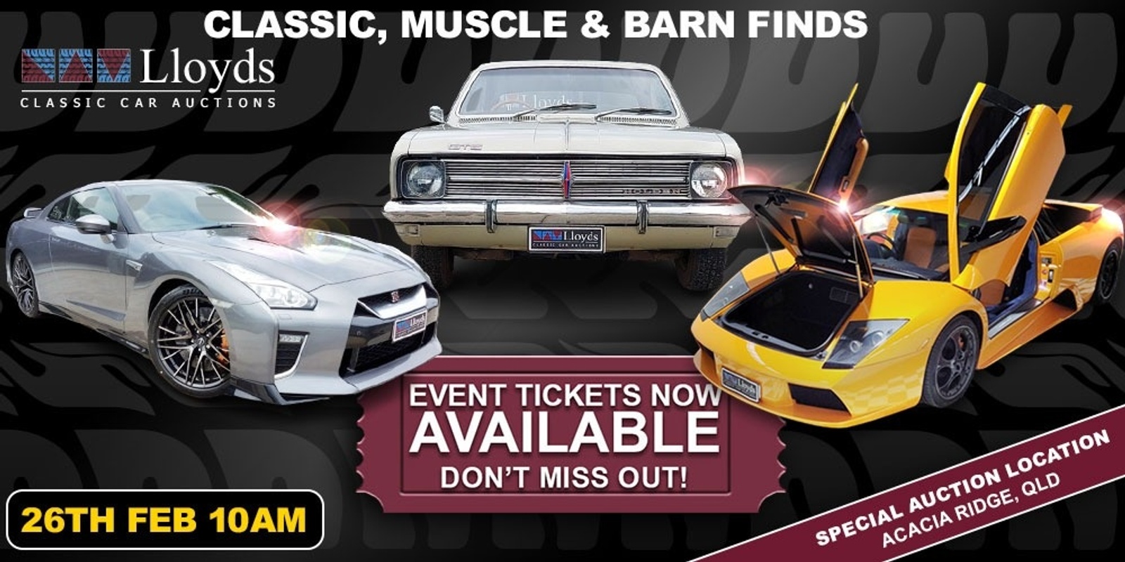 Banner image for Lloyds Classic Car Auction, LIVE at our new ACACIA RIDGE Warehouse. 