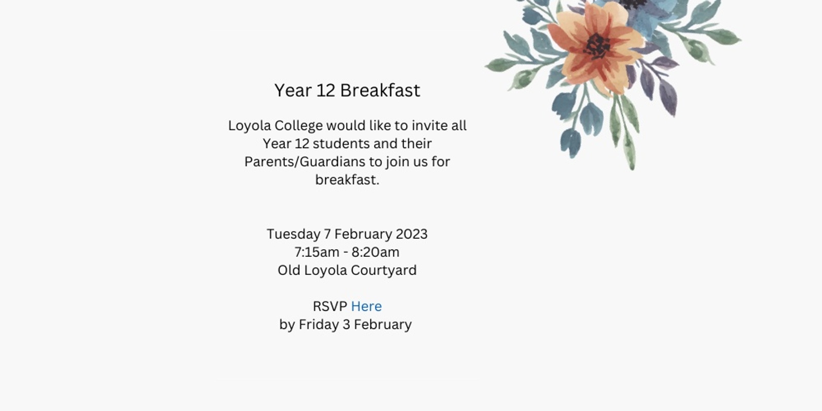 Banner image for Year 12 Breakfast 2023