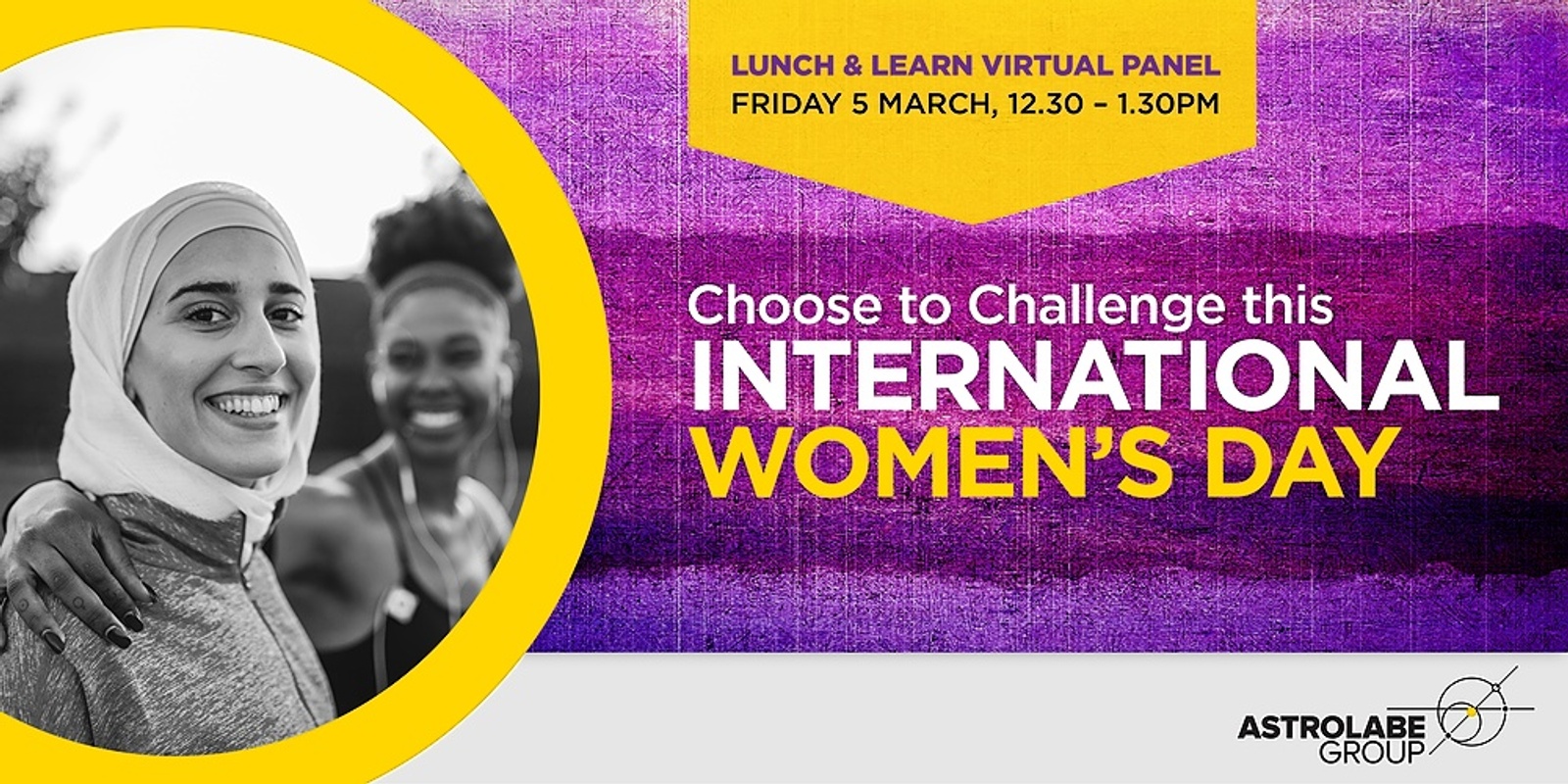 Banner image for #ChoosetoChallenge Lunch & Learn Virtual Panel