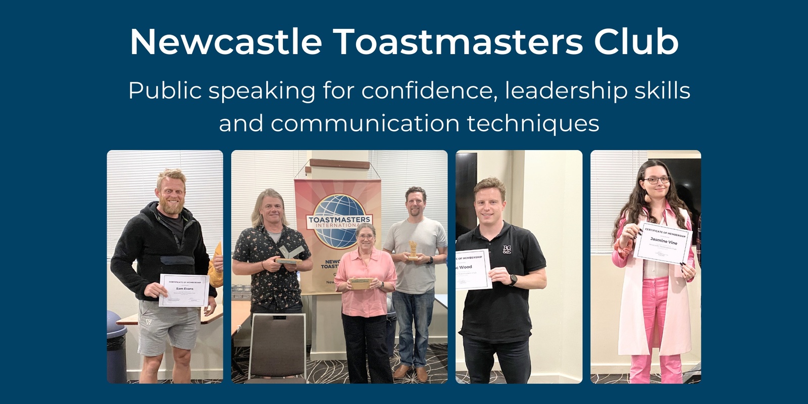 Banner image for Newcastle Toastmasters Club meetings for confidence and public speaking skills