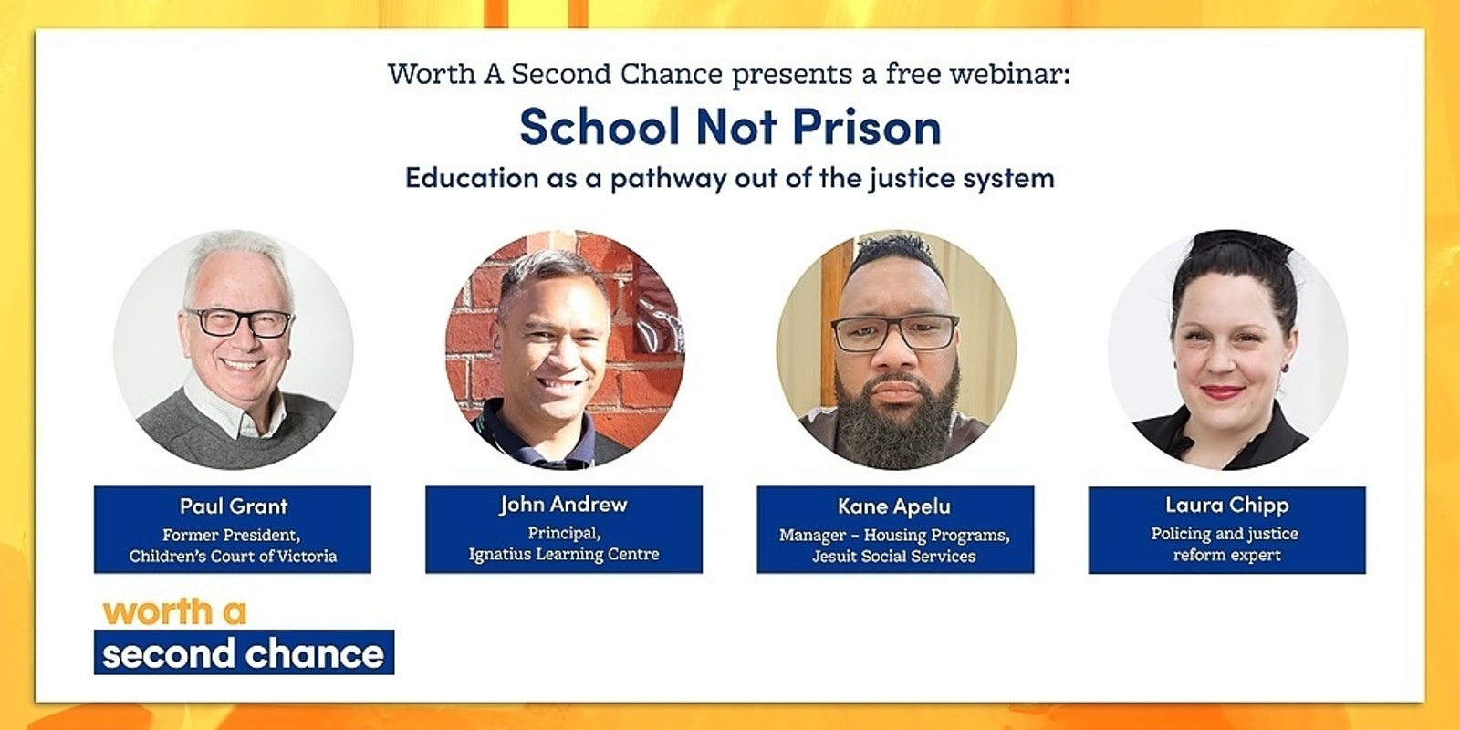 Banner image for School Not Prison: education as a pathway out of the justice system – a free webinar