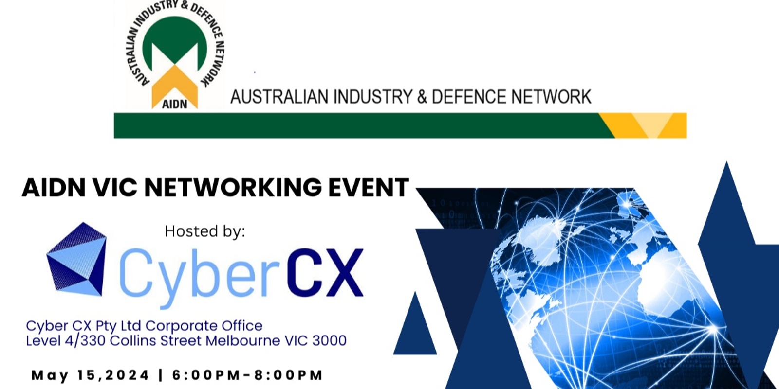 Banner image for AIDN VIC Networking Event with CyberCX