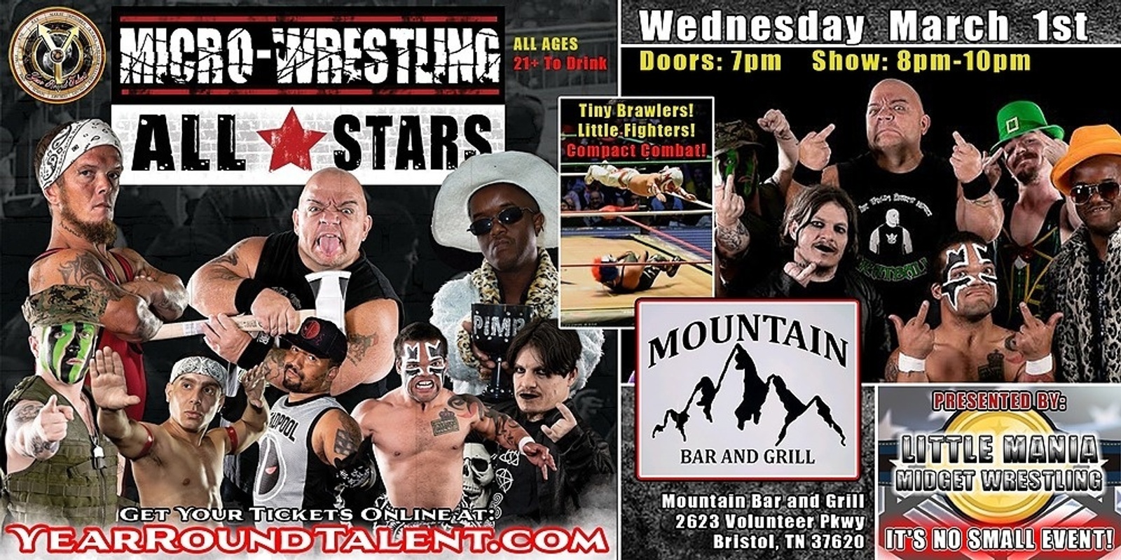 Banner image for Bristol, TN - Micro-Wresting All * Stars: Little Mania Rips Through the Ring!