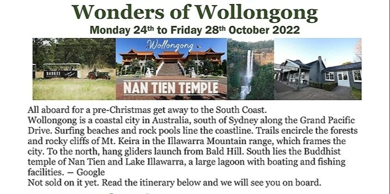 Banner image for Wonders of Wollongong