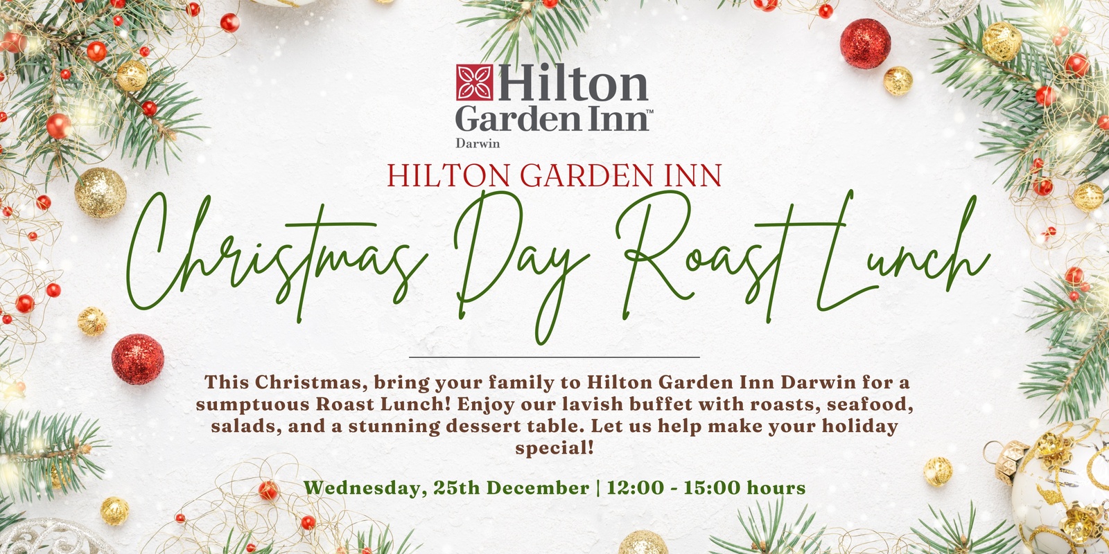 Banner image for Hilton Garden Inn Christmas Day Roast Lunch 2024