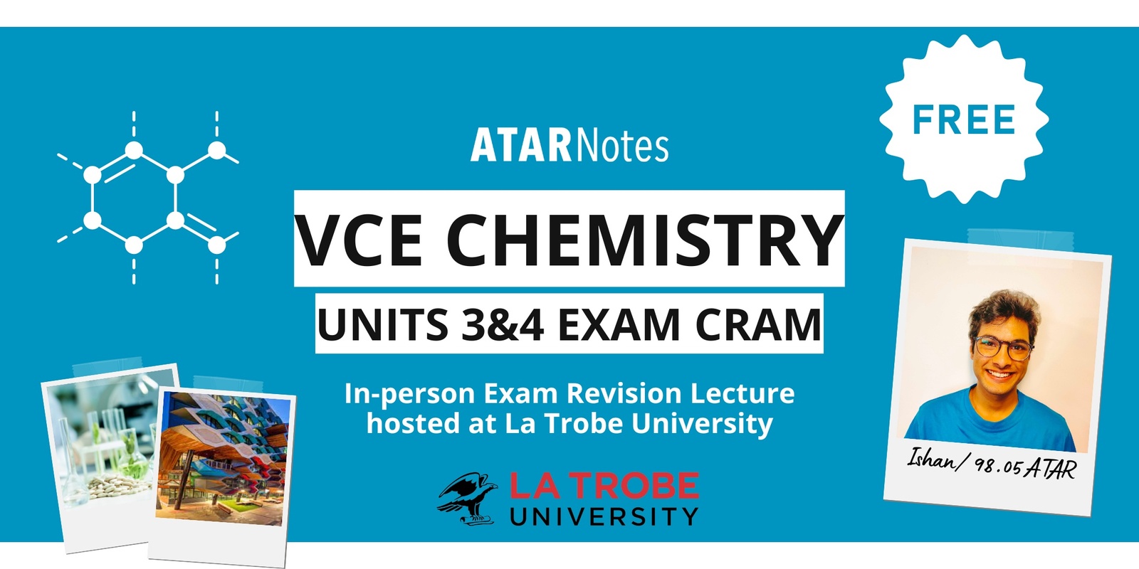 Banner image for VCE Chemistry 3&4 Exam Cram Lecture FREE