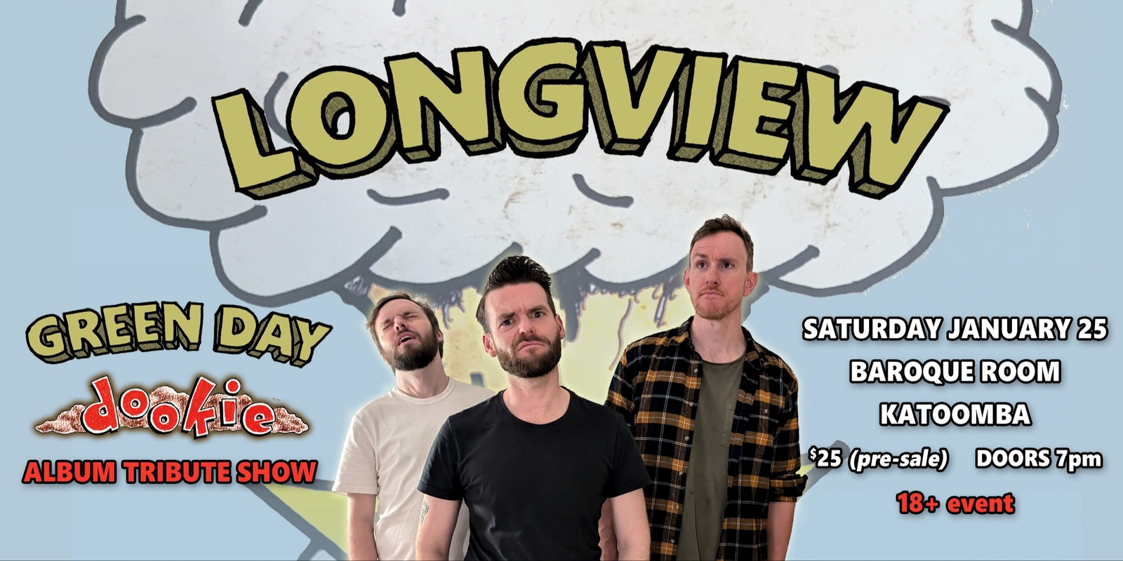 Banner image for "Longview": Green Day "Dookie" Album Tribute - The Baroque Room, Katoomba