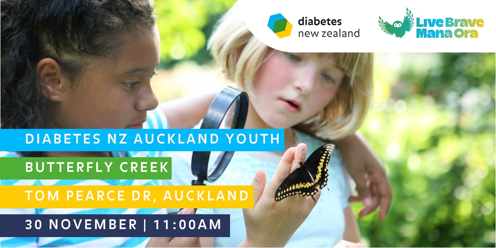 Banner image for Diabetes NZ Auckland Youth: Butterfly Creek