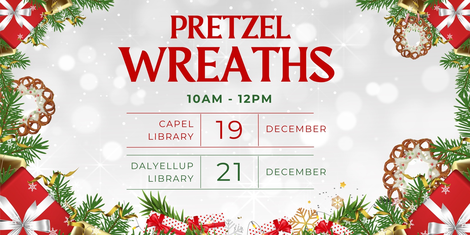 Banner image for Pretzel Wreaths - Capel & Dalyellup Libraries (Ages 3+)